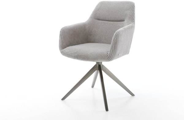 Drehstuhl Pejo-Flex Cord Silbergrau Kreuzgestell breit Graphit 360° drehbar Wippfunktion Taschenfederkern