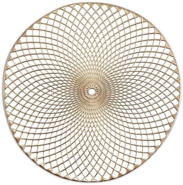 Basera® Platzset 4er-Platzset Ornament Kunststoff rund, (4-St), gold, Ø 36,5 cm