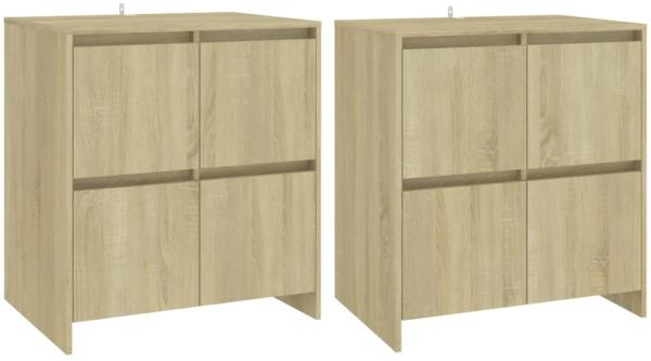 vidaXL Sideboards 2 Stk. Sonoma-Eiche 70x41x75 cm Holzwerkstoff 3098091