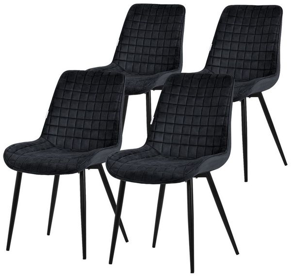 ML-DESIGN Polsterstuhl Esszimmerstühle mit Rückenlehne moderne Design Lounge mit Metallbeinen (4 St), Wohnzimmerstuhl Esstischstühle 4er Set Küchenstuhl Samt
