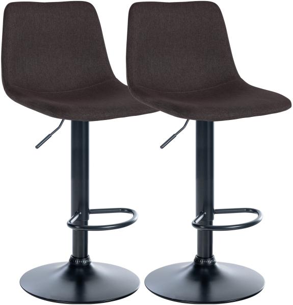 2er Set Barhocker Divo Stoff Schwarz taupe