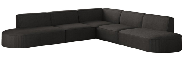 Ecksofa Designersofa PALMA Stoff Scala Anthrazit Seite Universal