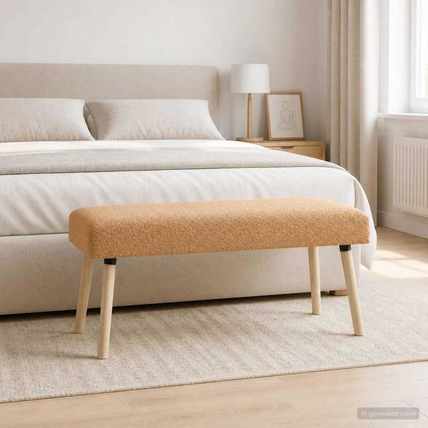 vidaXL Bank Uni Beige 110 x 40 x 46 cm Bouclé 42038416