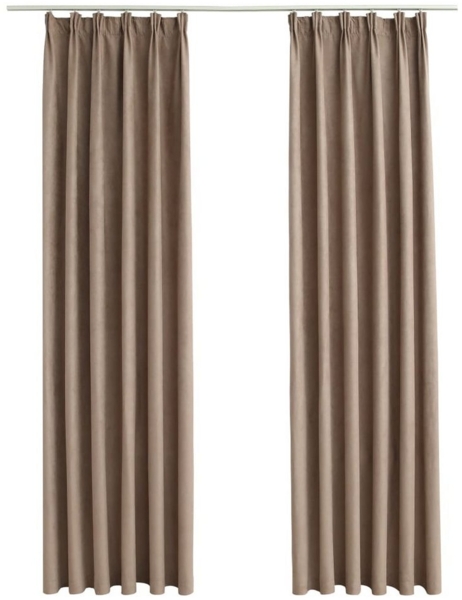 vidaXL Verdunkelungsvorhänge mit Haken 2 Stk. Taupe 140x225 cm 134480