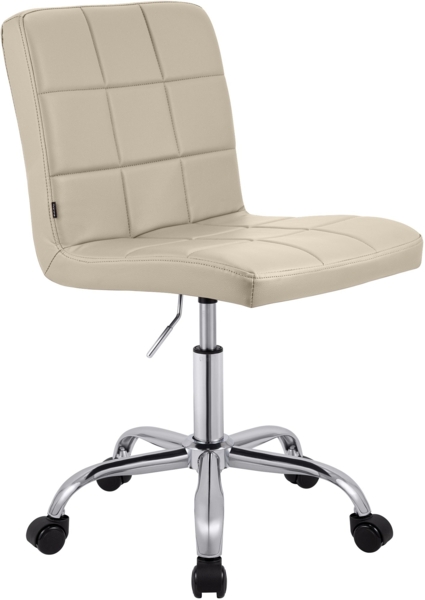 CLP Arbeitshocker Darfield höhenverstellbar und 360° drehbar bis 150 kg belastbar,creme Kunstleder