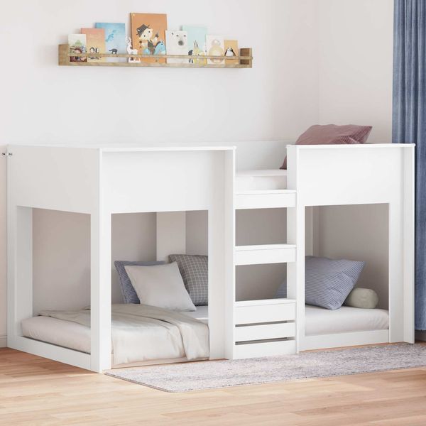 vidaXL Etagenbett für Kinder Weiß 80 x 200 cm Holzwerkstoff 3410403