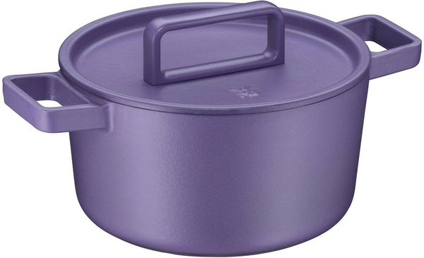 WMF Bräter Flavour, Gusseisen Bräter Induktion, Schmortopf emailliert, Gusseisen, Gusseisen-Kochgeschirr, Deckel mit Kondensationsnoppen