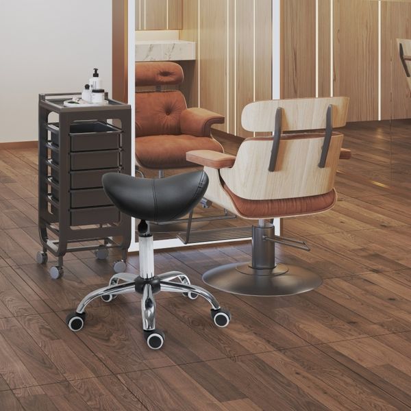 Drehhocker rollen höhenverstellbar – Bürostuhl, Hocker Kunstleder, Drehstuhl Gaslift, mobil für Salon, Praxis & Homeoffice