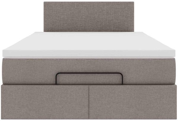 vidaXL Ottoman-Bett mit Matratze & LEDs Taupe 120x200 cm Stoff 3312219 Bild 8