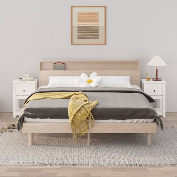 vidaXL Nachttische 2 Stk. Weiß 40x35x61,5 cm Massivholz Kiefer 821732
