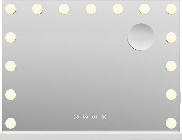 SONNI Schminkspiegel Kosmetikspiegel mit Bluetooth und facher Lupe 58 X 45 cm