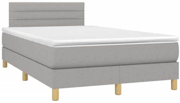 vidaXL Boxspringbett mit Matratze Hellgrau 120x190 cm Stoff 3269779