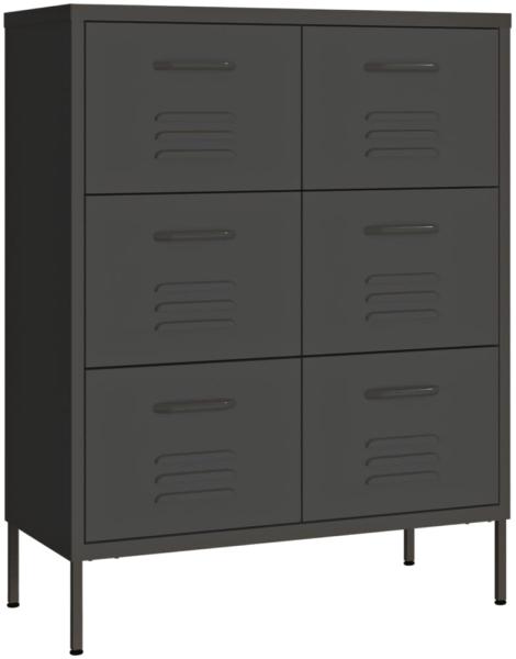 vidaXL Schubladenschrank Anthrazit 80x35x101,5 cm Stahl 336150