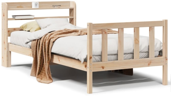 vidaXL Massivholzbett ohne Matratze 90x200 Kiefernholz 3306574