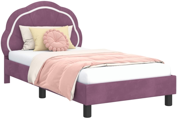 vidaXL Kinderbettgestell mit Kopfteil Lila 80x160 cm Samt 42010905