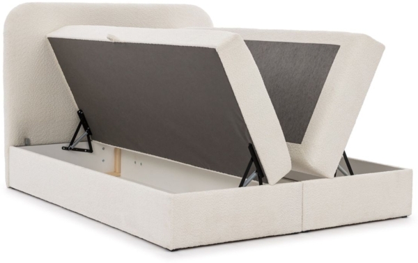 Boxspringbett Schlafzimmerbett AMADOR 160x220cm Stoff Coral Cognac Bild 2