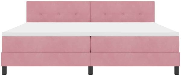 vidaXL LED Boxspringbett mit LED-Lichtleisten Rosa 200 x 200 cm Samt 3342679 Bild 8