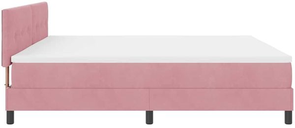 vidaXL LED Boxspringbett mit LED-Lichtleisten Rosa 200 x 200 cm Samt 3342679 Bild 9