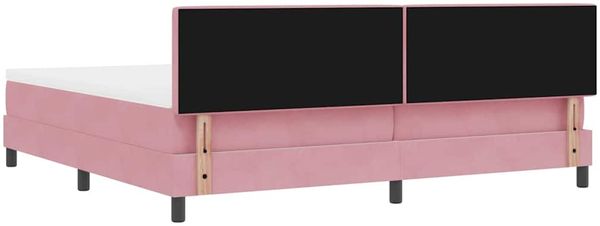 vidaXL LED Boxspringbett mit LED-Lichtleisten Rosa 200 x 200 cm Samt 3342679 Bild 10