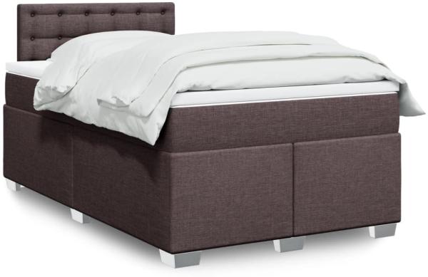 vidaXL Boxspringbett mit Matratze Dunkelbraun 120x200 cm Stoff 3288172