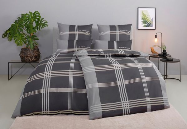 TOM TAILOR HOME Bettwäsche Ole in Gr. 135x200 oder 155x220 cm, Renforcé, 2 teilig, karierte Bettwäsche aus Baumwolle, mit Reißverschluss