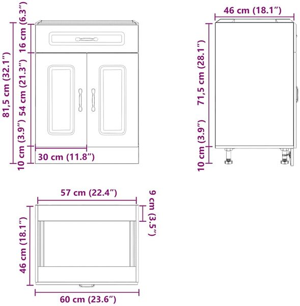 vidaXL Küchenunterschrank Kalmar Räuchereiche Holzwerkstoff 853492 Bild 11