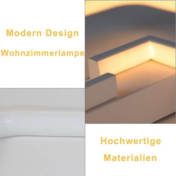 Nettlife LED Deckenleuchte Schwarz Dimmbar Fernbedienung 35W deckenlampe, LED fest integriert, Warmweiß, Neutralweiß, Kaltweiß, für Schlafzimmer Schlafzimmer Küche flur