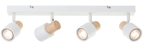 Brilliant AG Leuchten 10147-75 Pini Spotbalken 4-flammig weiß holz