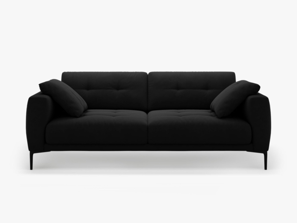 Micadoni Sofa Bemy 3-Sitzer Samt Schwarz