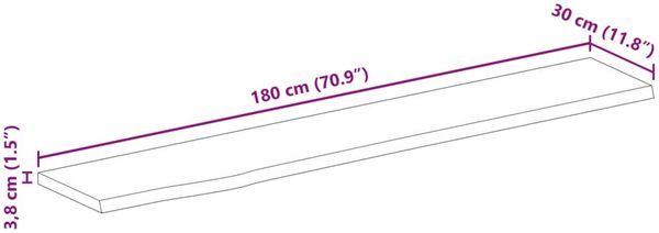 vidaXL Tischplatte mit Baumkante 180x30x3,8 cm Massivholz Mango 370581 Bild 9