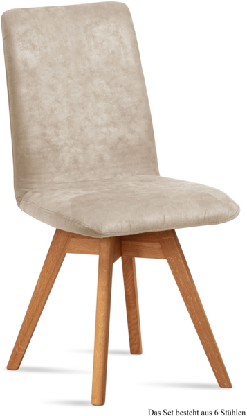 Esszimmerstuhl drehbar (6er-Set) Donni 47x92x60 Eiche geölt/Natur