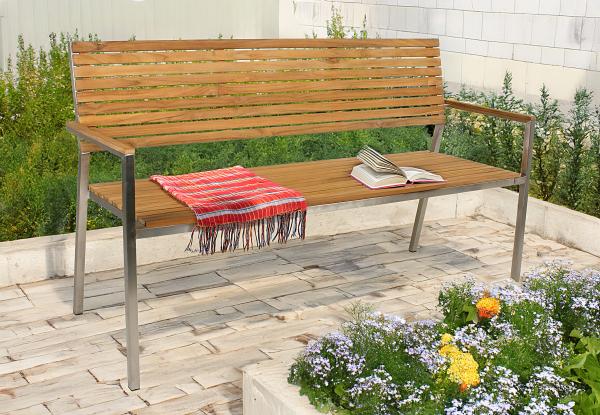 Gartenbank >Denver< (BxHxT: 144x86x56 cm) in braun - 144x86x56 (BxHxT)