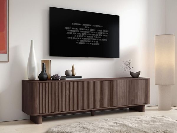 Compleo TV-Schrank 180 cm breit, Lowboard Nussbaum oder Kaschmir Japandi Design
