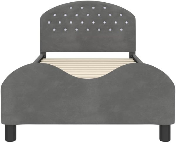 vidaXL Kinderbettgestell mit Kopfteil Dunkelgrau 90 x 190 cm Samt 42011121 Bild 5