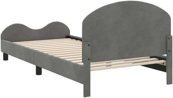 vidaXL Kinderbettgestell mit Kopfteil Dunkelgrau 90 x 190 cm Samt 42011121 Bild 7