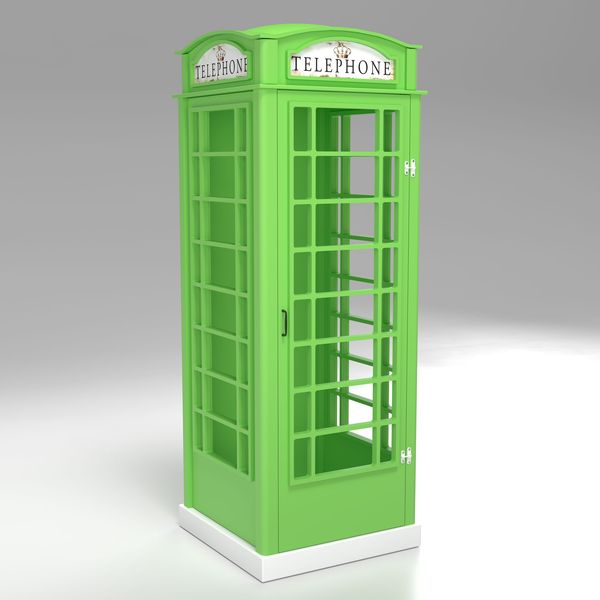 Telefonzelle Schrank – Telefonbox 1-türig in Grün