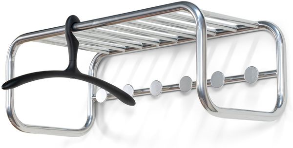Spinder Retro Stahl-Garderobe im 70er Jahre Stil, Groovy Chrome