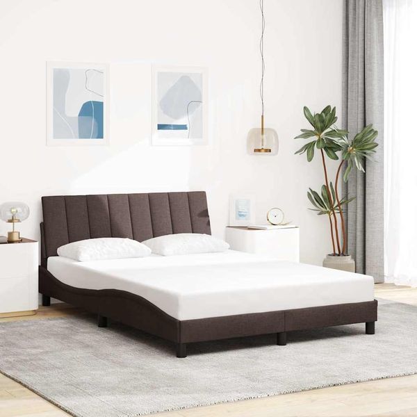 vidaXL Bettgestell ohne Matratze "Hanko" Dunkelbraun 120x200 cm Stoff 3310450