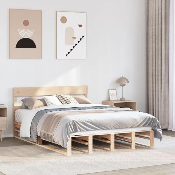 vidaXL Massivholzbett ohne Matratze 120x190 cm Kiefernholz 3302309