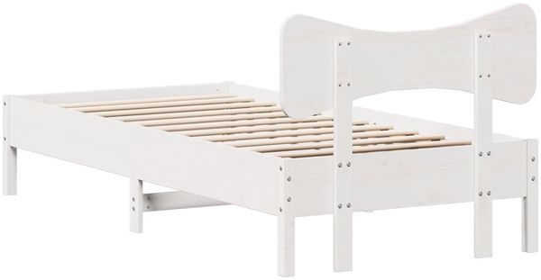 vidaXL Massivholzbett ohne Matratze Weiß 90x190 cm Kiefernholz 3328254 Bild 8