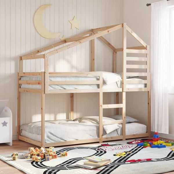 vidaXL Etagenbett ohne Matratze 90x200 cm Massivholz Kiefer 3281961