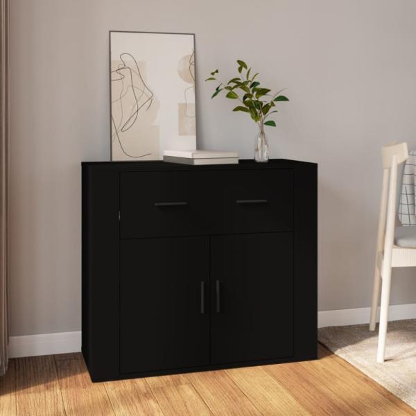 vidaXL Sideboard Schwarz 80x33x70 cm Holzwerkstoff [816569]