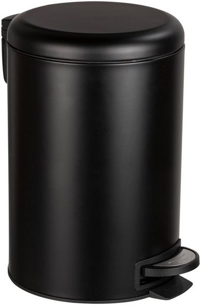 WENKO LEMAN Mülleimer 12 Liter, Schwarz, mit Absenkautomatik