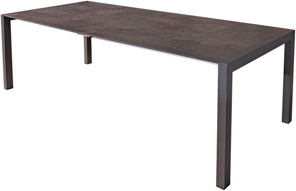 Gartentisch HARALD - Kunststoff, Grau, 267x92x75cm | Ausziehtisch Esstisch Wetterfest Outdoor Tisch