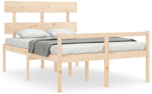 vidaXL Seniorenbett mit Kopfteil Massivholz 3195321