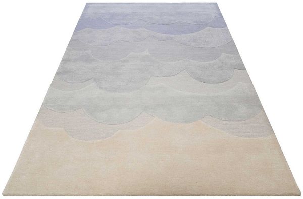 SMART KIDS Kinderteppich Mika, rechteckig, Höhe: 1,2 mm, aus Naturfasern, dezentes Wolken-Motiv, pastellfarben, Kinderzimmer