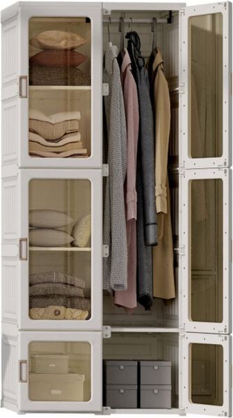 Dripex Kleiderschrank Faltbarer Schrank, Mehrzweckschrank, mit magnetische Türen Einfache Montage, faltbar