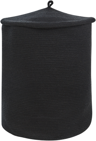 Korb mit Deckel Baumwolle schwarz ⌀ 44 cm SILOPI