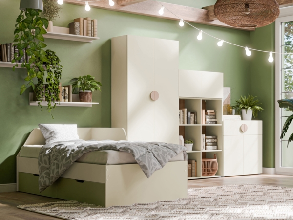 Jugendzimmer-Set Mirlik I (Farbe: Cashmere / Cashmere + Avocado)