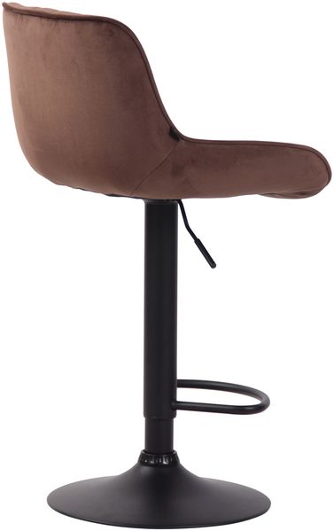 2er Set Barhocker Lentini, drehbar, Braun, Schwarz, Samt Bild 5